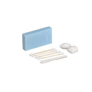 Hotel Personalized Organic Vanity Kit 2pcs Round Cotton Ball 4pcs Cotton Swabs 1pcs Nail File