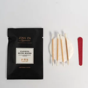 Hotel and Travel Spa Disposable Cosmetic Vanity Kit Special Care Set of Cotton Pads Swabs and Buds