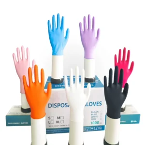 House hold Disposable Nitrile Gloves Waterproof Food Grade Color Available 100 Pcs Per Box Powder free
