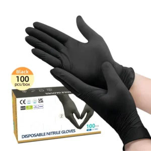 House hold Green Box Black Disposable Nitrile House hold Gloves Powder Free Anti Slip High Elasticity