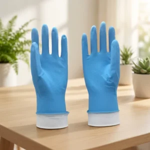 Household Durable Waterproof Lightweight Flocklined Custom Reusable Latex Rubber Work Gloves Food Grade Chemical