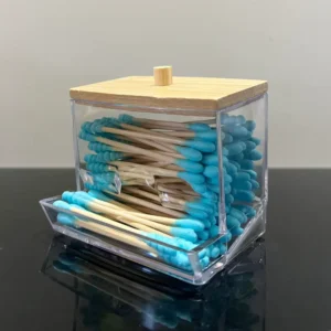 Household Toothpick Dispenser Box Plastics Cotton Swab Storage Box Square Transparency Storage Box