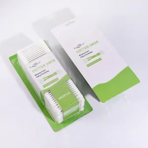 Hygienic 600pcs Cotton Swab White Plastic Stick Cotton Buds with Blister Card for Safe Cleaning and Cosmetic Applications