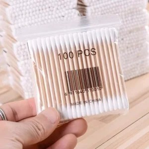 Hygienic Double Ended Cotton Swabs 100PCS Disposable Ear Cleaning Buds Makeup Removal Household Cleaning Tools