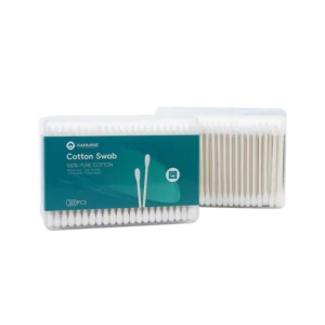 Hypoallergenic Disposable Q tips Double headed Pointed Round Tip Cotton Bud 300pcs Paper Stick Cotton Swab with square Box