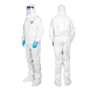 ISO 13982 CE Type 5/6 logo Printing Medical Protective Clothing Disposable Microporous Non Woven Coverall for Men
