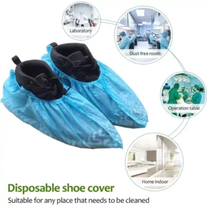 ISO Certified Medical Grade Disposable Boot Covers 18x40cm Blue Waterproof Non Woven Protective Home Shoes PP Material