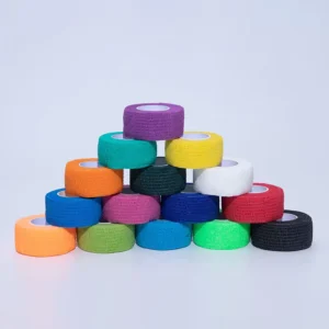 ISO13485 Comfortable 2.5cm*4.5m Medical Non woven Fabric Roll Cohesive Compression Bandages for Pet leg finger