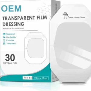 IV Cannula Fixation Dressing Transparent Film Dressing 4″ X 4.75″ Box of 30 Waterproof Bandages for Swimming Showering Wounds