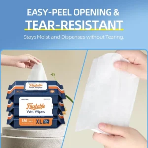 In Stock Flushable Moist Toilet Wipes Flushable Intimate Cleaning Wet Wipes Unscented Disposable Wipes