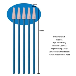 In Stock Lint Free Blue Handle 3.7mm Micro Pointed Detailing Swab Polyester Cleanroom Swab for Precision Cleaning