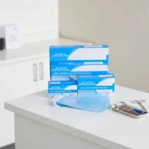 In Stock Medical Consumable Eco friendly PE Self Sealing Sterilization Flat Pouch for Nail Tools Application