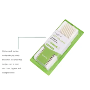 Individual Wrapped Double Round 500pcs Cotton Bud Paper Stick Cotton Swabs with Blister Card Packed