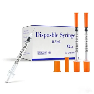 Individual Wrapped Safety Disposable Insulin Syringes 1ml Plastic 100 Unit Syringes Animal 0.5ml 31g 6mm