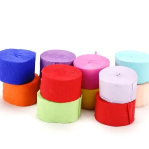 Indoor and Outdoor Decoration Stretchy Crepe Paper Streamers Crepe Tissue Paper Rolls for Christmas and Birthday