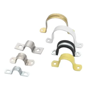Industrial Adjustable U Type Galvanized Steel Saddle Pipe Clamps with Rubber Lined Metric Measurement System