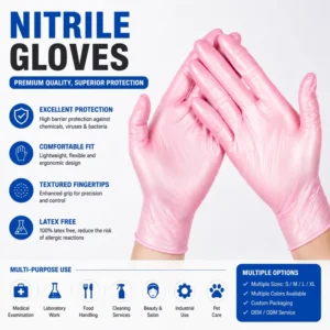 Industrial Grade Nitrile Gloves Anti Static Powder Free Protective Gloves for Industrial Work and Cleanroom Use