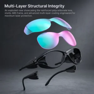 Industrial OD6+ 532 1064nm Goggles Light Filter Safety Protect Multi-Layer Glasses Med Spa Clinic Sturdy Eyewear