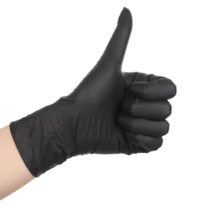 Industrial Oil Waterproof Powder Free Cleanroom Exam Disposable Black Vinyl Gloves Size S