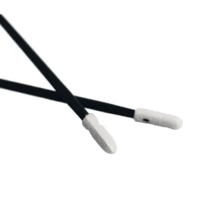 Industrial Plastic Foam Swab 71mm Black Handle Round Sponge Cleaning Stick Dustless Lint Free for Optical PCB Cleaning