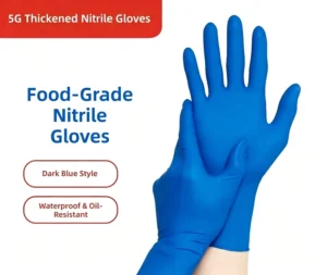 Industrial Safety Blue Nitrile Gloves Food Grade Disposable Latex Free Powderless Working Hand Protection for Kitchen Factory