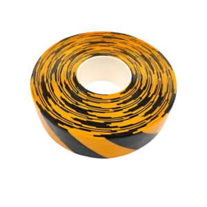 Industrial Scratch Resistant Waterproof Floor Marking Tape Yellow Black 100m 1.1mm Thick Acrylic Adhesive Heavy Duty PVC for