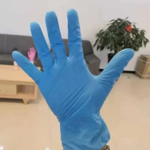 Industrial Work Safety Fingertip Texture 100% Nitrile Coated Gloves Blue