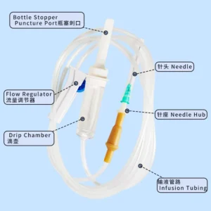 Infusion Giving Sets IV Set With Needle Medical Intravenous Disposable Intravenous Fluids Pet 200cm