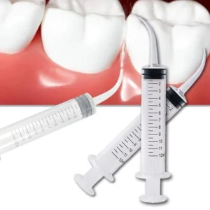 Injection Molded Plastic 12ML Pre Bent PP Syringes for Dental Irrigation
