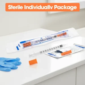 Insulin Syringes 0.5ml 1ml Veterinary Disposable Safety EO Gas Sterile PP Medical Diabetic Needles for Animal Use