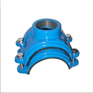 Iron Saddle Clamp Polished for PVC Pipe Cast Technics Water Supply Use BSPT Thread Low Pressure Hiwa T501