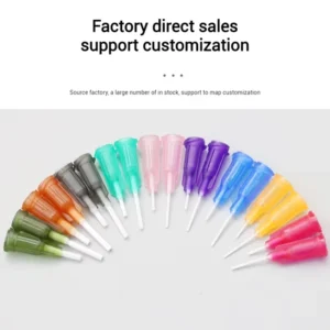 JAPI Industrial 14G-25G 1/4 Inch Precision PP Flexible Stainless Steel Injection Luer Lock Dispensing Glue Needle Tip Screw