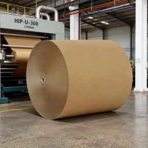 Jumbo Rolls Double-Sided Coated Custom Logo Greaseproof Gift Wrapping Paper 120g 150g 200gr Natural Brown Kraft Paper