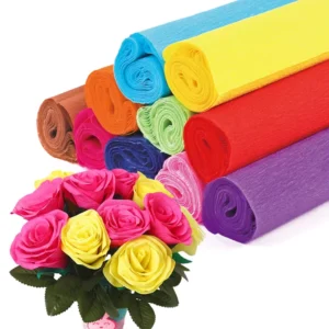 Kids Soft Solored DIY Design Handmade Crepe Paper Roll Neon Color Crepe Paper Hanging Decorations