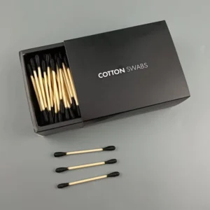 Kraft Paper Box Double End Buds Bamboo Cleaning Swabs 200pcs Eco friendly Cotton Swabs