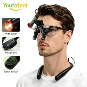LED Dental Loupe Headlamp Medical Surgical Lupas Rechargeable Head Light with Battery for Dentist Binoculars Magnifier