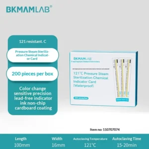 Lab Biotech Pressure Steam Sterilization Indicator Card High Accuracy 134 High Temperature High Pressure for Strip