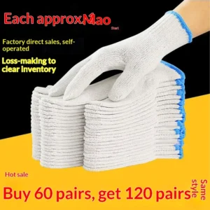 Labor Protection Gloves Anti Vibration Impact Reducing Wear Resistant Non Slip Cotton Textured Fingers Unisex Construction Site