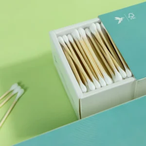 Large End Bamboo Stick Pointed and Cylinder Head Cotton Swab Qtips Plastic Free for Cleaning
