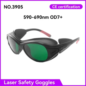 Laser Goggles Custom CE Certificated 590-690nm OD7 Anti-Scratch PC Lens for Red Laser Medical Equipment Welding Safety Glasses