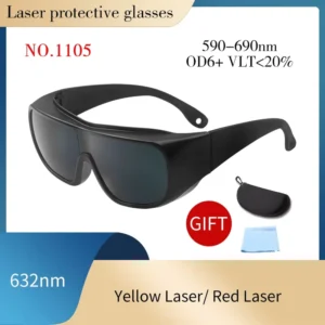 Laser Safety Goggle ANSI Z87.1 590-690nm OD6 Anti-Scratch PC Lens for Red Laser Medical Equipment Welding Safety Glasses