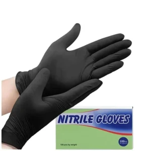 Latex Free Nitrile Disposable Safety Gloves Powder Free EN ISO 374 Type B 100 Piece Box for Food Handling or Industrial Use
