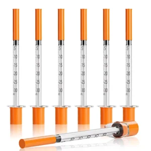 Leak Proof Animal Syringe 0.5ml 1ml Capacity 29G 30G 31G Livestock Insulin Shot