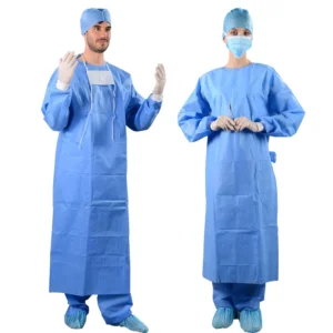 Level 3 Surgical Isolation Gown Disposable Coverall Blue Doctor Patient Non Sterile EOS Disinfecting Type SMS Medical Gown PP PE