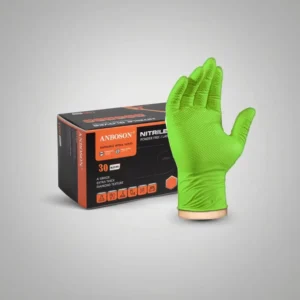 Lime Green Diamond Grip Nitrile Gloves 8Mil Powder Free Latex Disposable Waterproof Soft Impact Protection for Demolition Work