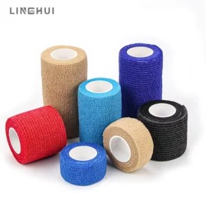 Linghui Medical Supplies Sports Colorful Medical Non Woven Pet Self Adhesive Bandage Elastic Cohesive Bandage