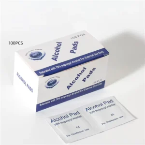 Lint-Free Alcohol Prep Pads 100pcs Individual Wrapped Sanitizing Wipes for Nail Art Cleaning Gel Polish Prep