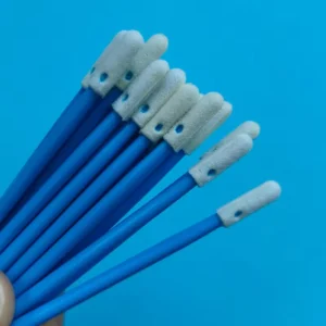 Lint Free Blue Handle Precision Cleaning Swab Small Sponge Foam Tip Cleanroom Swab for Dust Removing