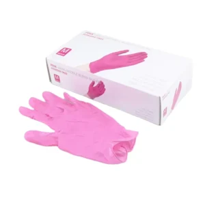 Long Lasting Pink Synmax Vinyl Exam Gloves High Cleanliness for Electronic Food Service Household Use