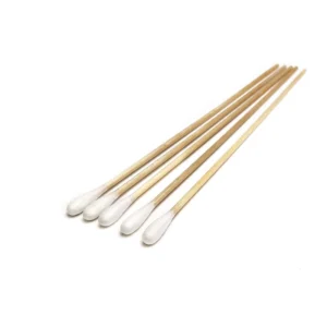 Long Single Cotton Tipped Applicators Medical Use 6 Inches Cleaning Stick Container Wooden Stick Cotton Swab